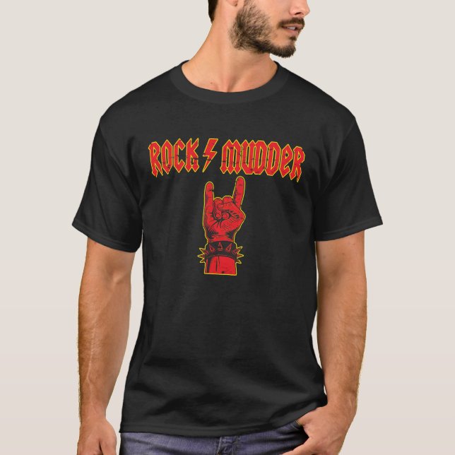 Sten & Roll Djävulen Hälsning Rocker Sten Mudder m T Shirt (Framsida)