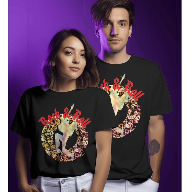 Sten & Roll Guitar T-Shirt | Neon Music Festival (Skapare uppladdad)