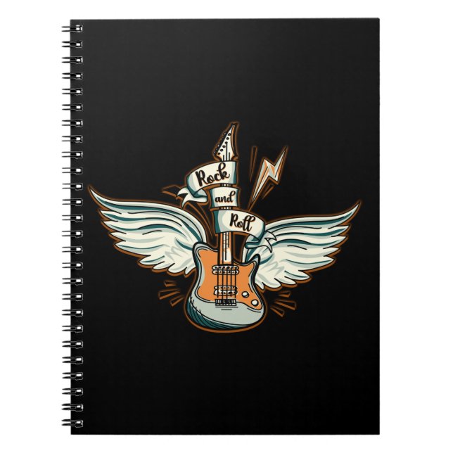 Sten & Roll Guitar Vingar Music Anteckningsbok (Framsidan)