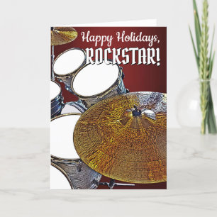 Sten & Roll jul Drummer Rockstar Helgdag Kort