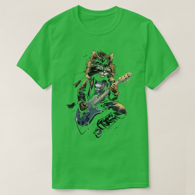 Sten Roll Music Cont Festival Cat Sten Guitar T Shirt (Design framsida)