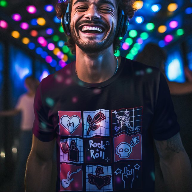 Sten & Roll Music Icon Art Squares Music Art Beats T Shirt (Skapare uppladdad)