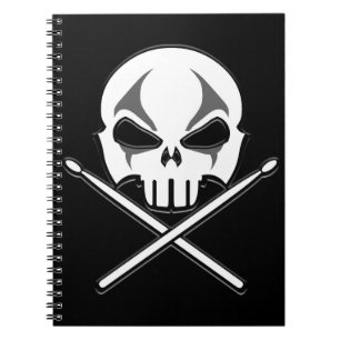Sten & Roll Notebook Metall Drummer Journal Bok Anteckningsbok Med Spiral