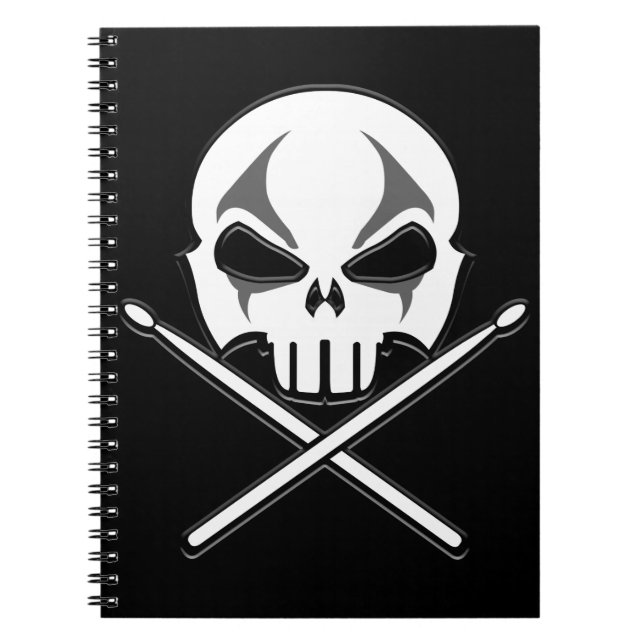 Sten & Roll Notebook Metall Drummer Journal Bok Anteckningsbok Med Spiral (Framsidan)