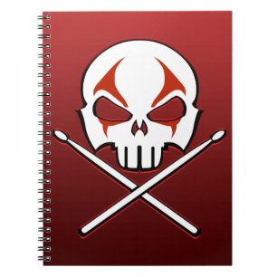 Sten & Roll Notebook Metall Drummer Journal Bok Anteckningsbok Med Spiral