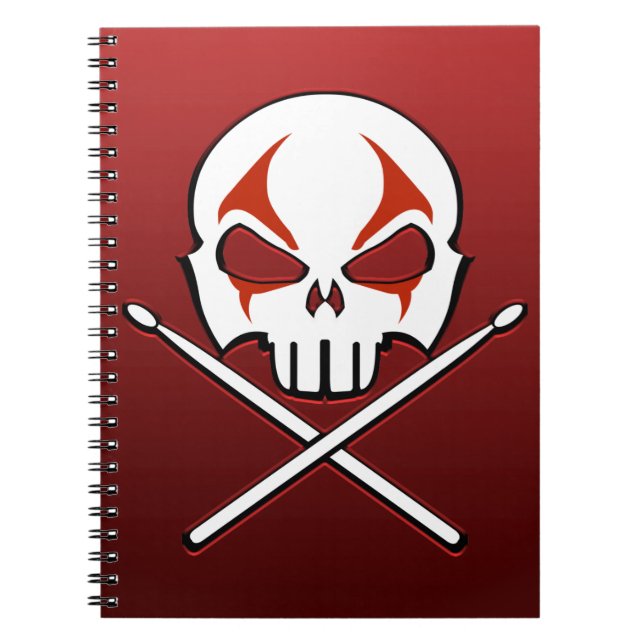 Sten & Roll Notebook Metall Drummer Journal Bok Anteckningsbok Med Spiral (Framsidan)