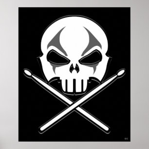 Sten & Roll Poster tungt Metall Drummer Poster Sm