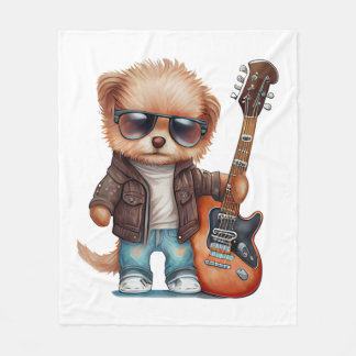 Sten Roll Puppy Hund (två) Fleecefilt