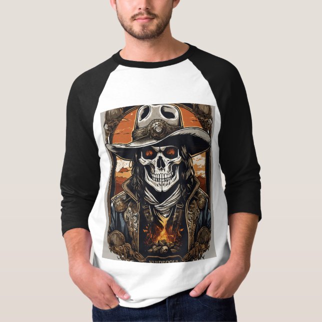 "Sten & Roll Rebebell Skull T-Shirt" T Shirt (Framsida)