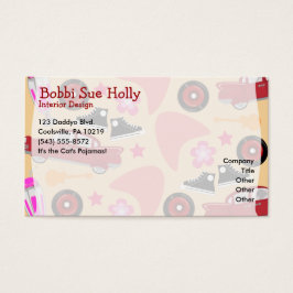 Sten Roll Rosa femty Roligt Time Cute Lycklig Möns Visitkort