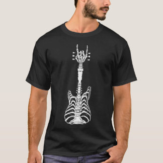 Sten & Roll Skeleton Guitar Music Älskare Gift Hal T Shirt