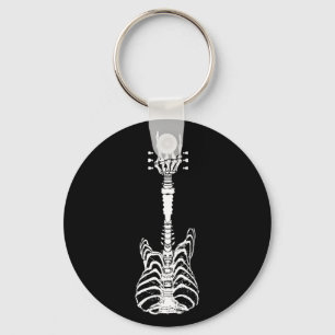 Sten & Roll Skeleton Guitar Music Älskare Gift Nyckelring