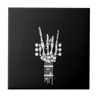 Sten & Roll Skeleton Guitar Music Älskare Kakelplatta