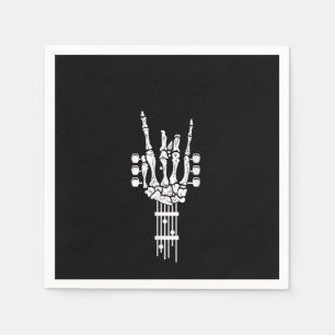 Sten & Roll Skeleton Guitar Music Älskare Pappersservett