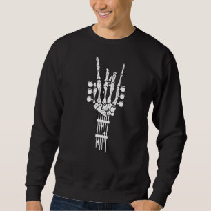 Sten & Roll Skeleton Guitar Music Lång Ärmad Tröja