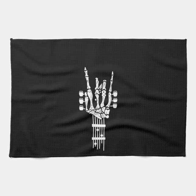 Sten & Roll Skeleton Guitar Music LoKitchen Towels Kökshandduk (Horisontell)