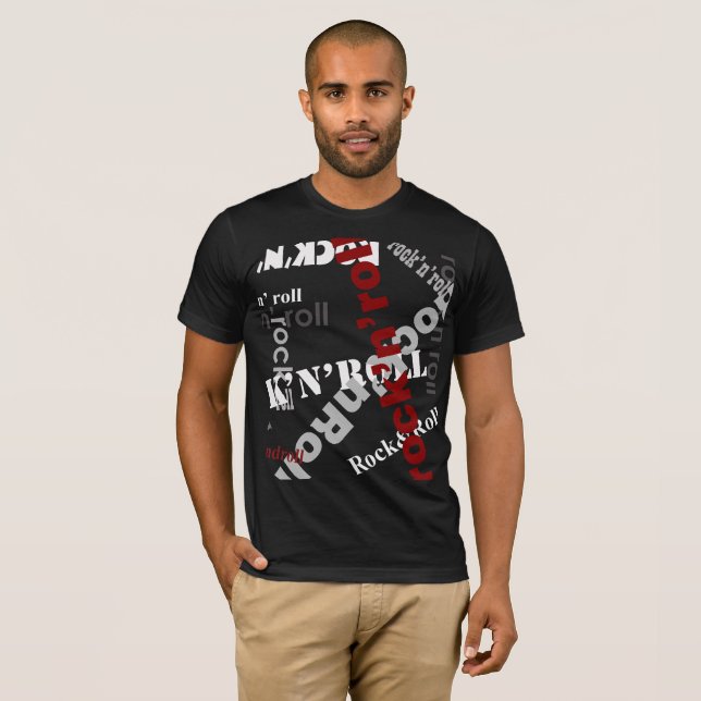 Sten & Roll Typography Black T Shirt (Hel framsida)