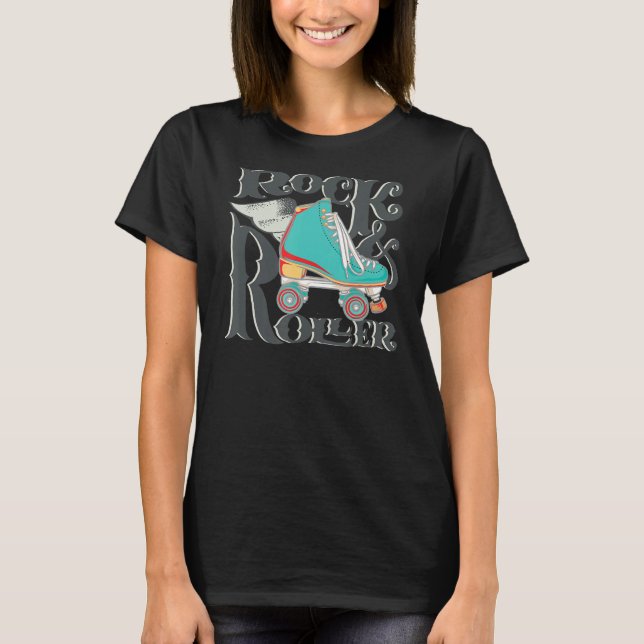 Sten & Roller Skating Roller Retro 70's 80's Skate T Shirt (Framsida)