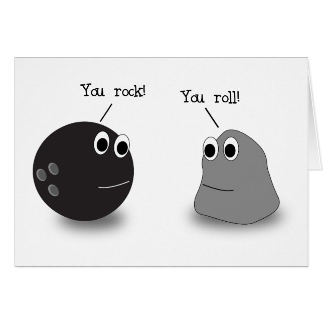 Sten & rulle hälsningskort (Framsidan Horizontal)