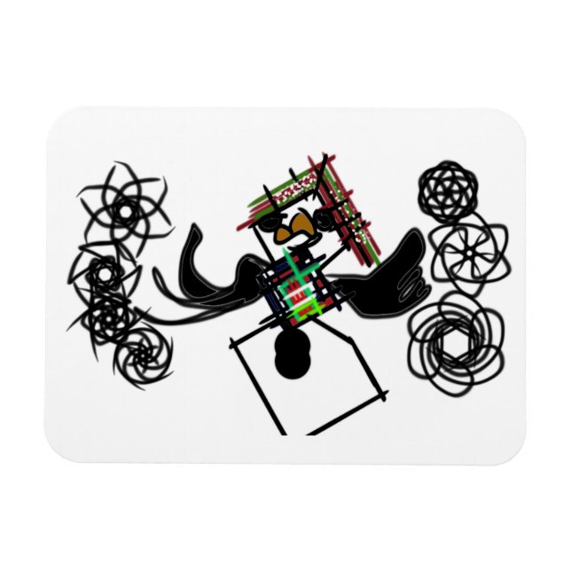 Sten runt snögubbe magnet (Horisontell)