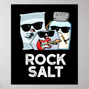 Sten Salt Funny Condiment Music Pun Mörk BG Poster