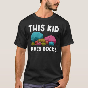 Sten Samlar in Småbarn-geologi från konstverk Kids T Shirt