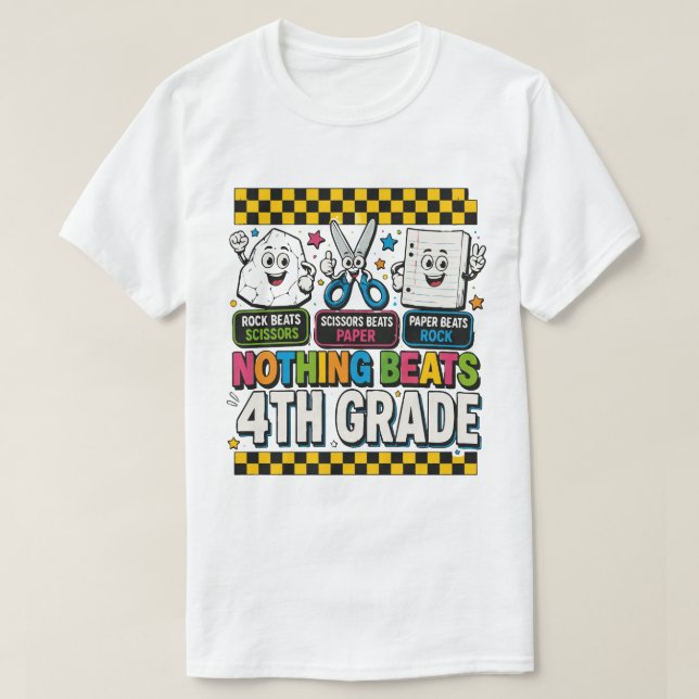 Sten Sax Papper Ingenting Slår Fjärde Klass T Shirt (Design framsida)