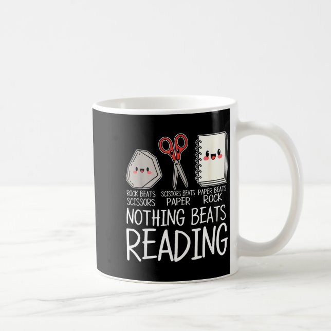 Sten sax påse ingenting slår att läsa bok kaffemugg (Höger)