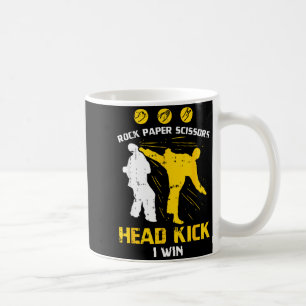 Sten Sax Påse Spark Mot Huvudet Jag Vinner Taekwon Kaffemugg