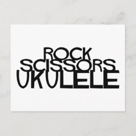 Sten Scissors Ukulele Vykort