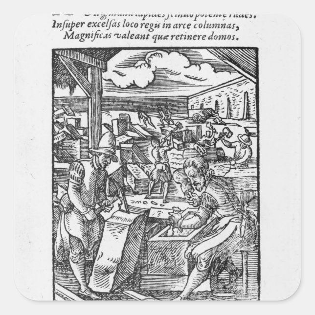 Sten-skäraren Fyrkantigt Klistermärke (Framsida)