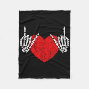 Sten Skeleton Hand Heart Rock and roll Fleecefilt