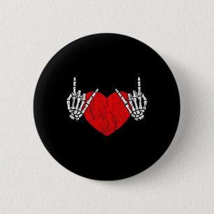 Sten Skeleton Hand Heart Rock and roll Knapp