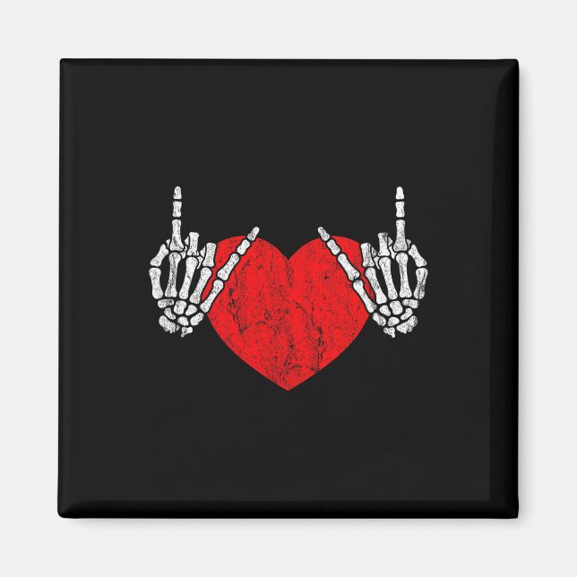 Sten Skeleton Hand Heart Rock and roll Magnet (Framsidan)