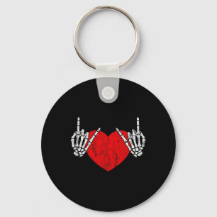 Sten Skeleton Hand Heart Rock and roll Nyckelring