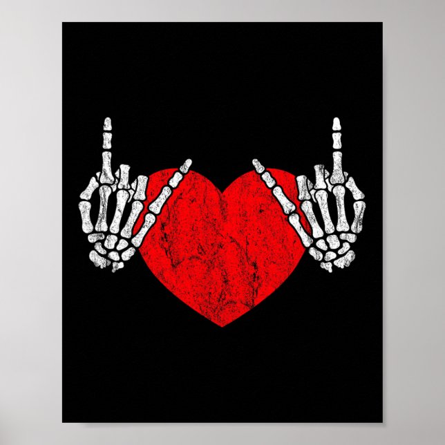 Sten Skeleton Hand Heart Rock and roll Poster (Framsidan)