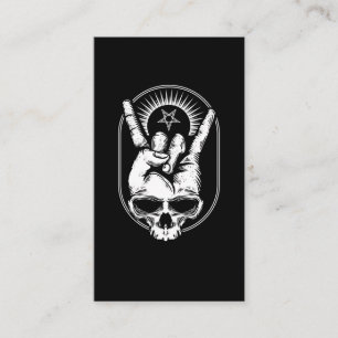 Sten Skulls metallhandsskylt Satan Corna Visitkort