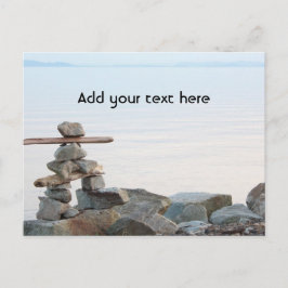 Sten stacking konst vid stranden. Foto av Hao zhan Vykort