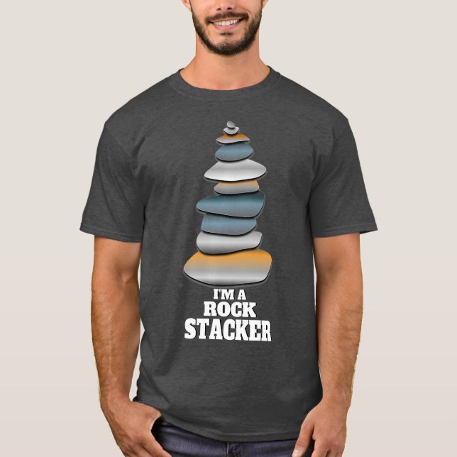 Sten Stacking Sten Stacker Cairn Hiking Gift T Shirt (Framsida)