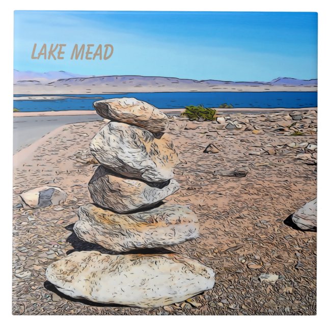 Sten-stackning Kakelplatta (Framsidan)