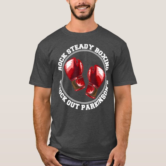 STEN STEADY BOXING KNOCK OUT PARKINSONS FIGHTER T SHIRT (Framsida)