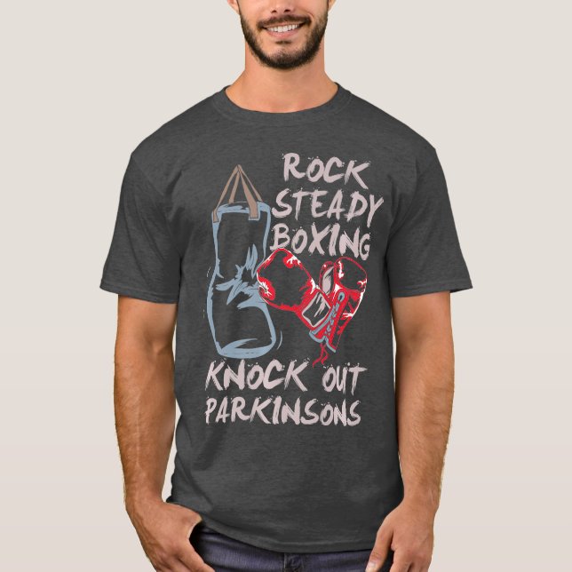 Sten Steady Boxing Knock ut Parkinsons Premium T Shirt (Framsida)