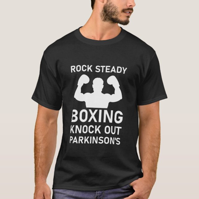 Sten Steady Boxing Knock ut Parkinsons T Shirt (Framsida)