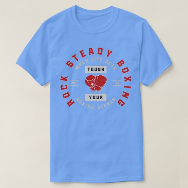 Sten Steady Boxing Parkinson S när livet börjar rö T Shirt (Design framsida)