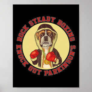 Sten Steady Boxing Parkinson's - Boxer Hund with R Poster