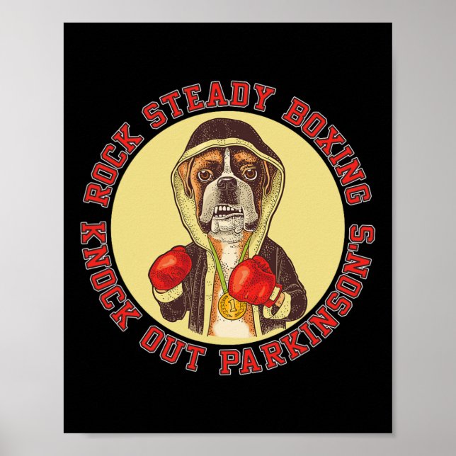 Sten Steady Boxing Parkinson's - Boxer Hund with R Poster (Framsidan)