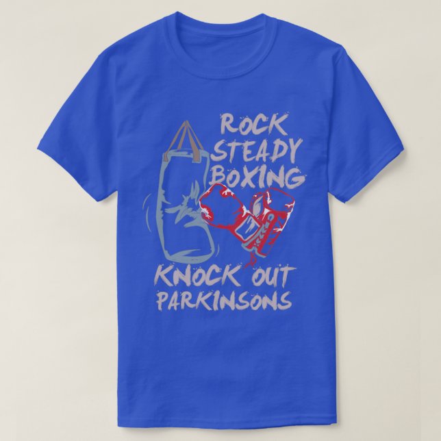 Sten Steady Boxing slår ut Parkinsons Fighter T Shirt (Design framsida)