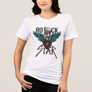 Sten-symbol med Vingar - Stjärna och Rebel Spir T Shirt