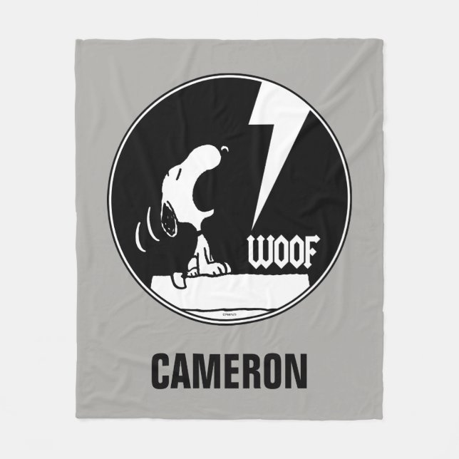 Sten Tees | Snoopy Howling | Lägg till ditt namn Fleecefilt (Framsidan)