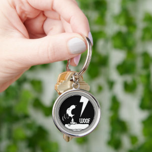 Sten Tees Snoopy Howling Rund Silverfärgad Nyckelring